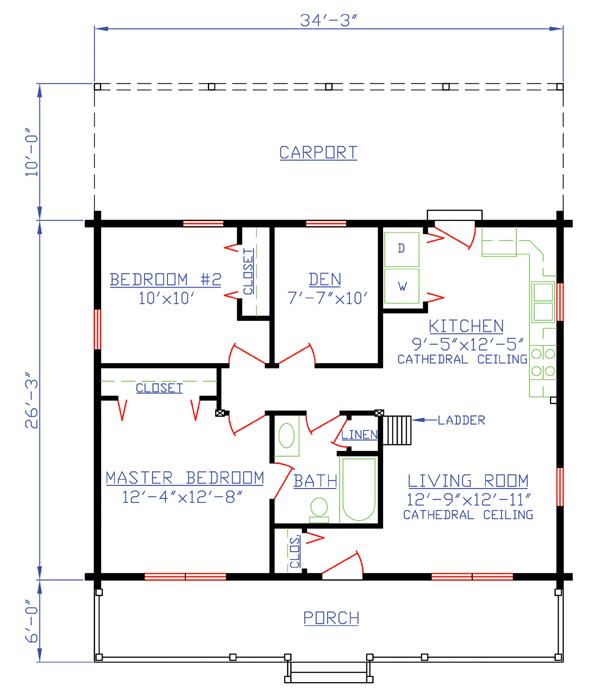 Log Narrow Lot Level One of Plan 74112