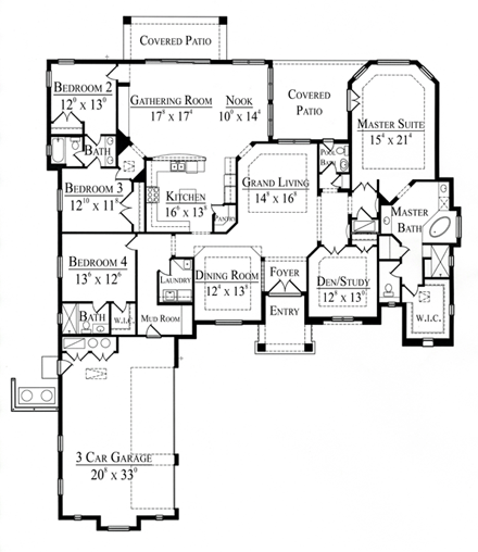 House Plan 74202 First Level Plan