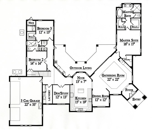 Mediterranean Southwest Level One of Plan 74204