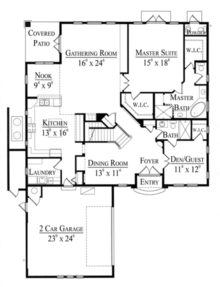 House Plan 74209 First Level Plan