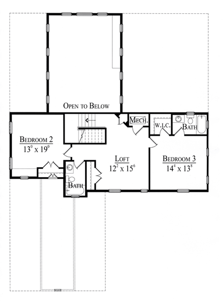 House Plan 74209 Second Level Plan