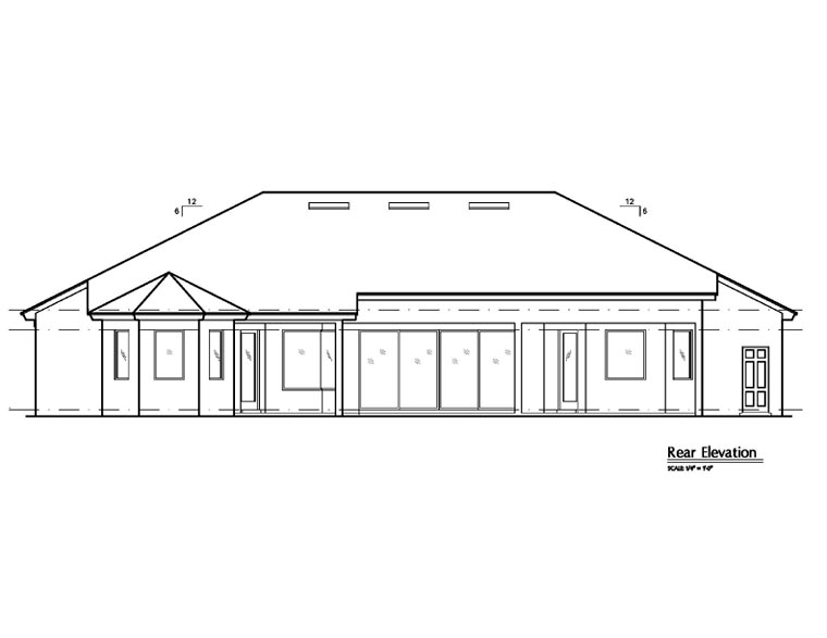 Mediterranean Rear Elevation of Plan 74210