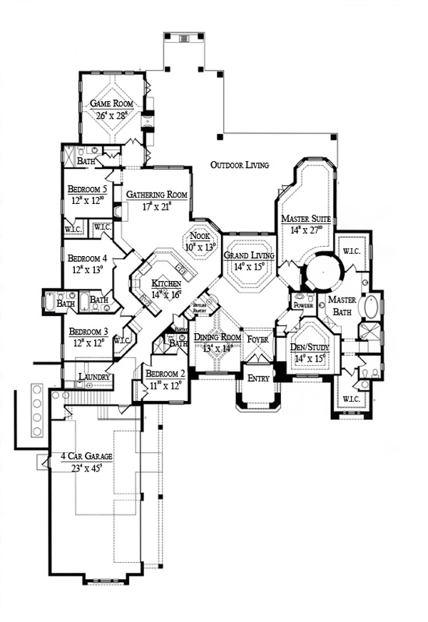 Mediterranean Southwest Level One of Plan 74211