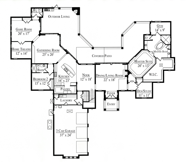 Mediterranean Southwest Level One of Plan 74217