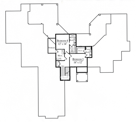 House Plan 74217 Second Level Plan