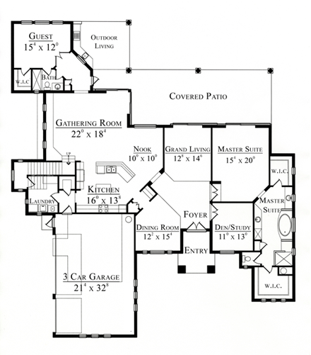 House Plan 74219 First Level Plan