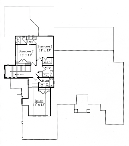 House Plan 74219 Second Level Plan