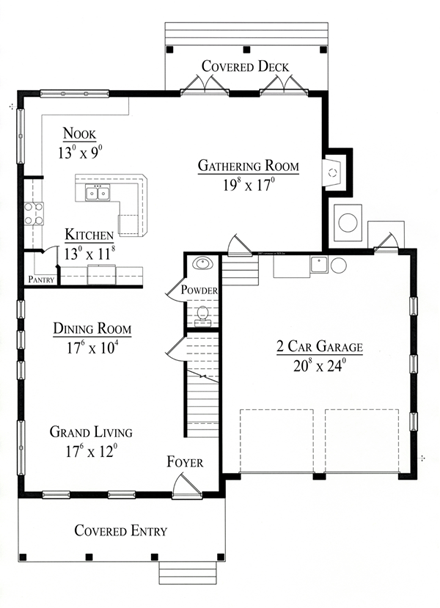 House Plan 74223 First Level Plan