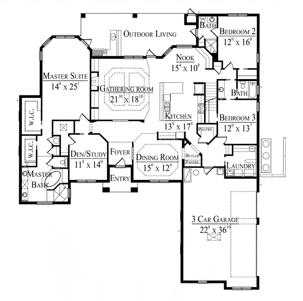 Mediterranean Southwest Level One of Plan 74224