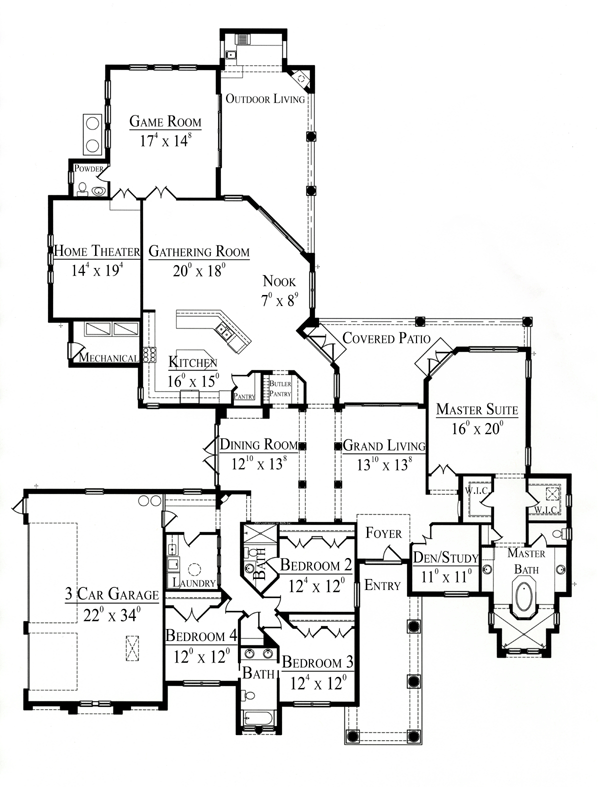 Mediterranean Southwest Level One of Plan 74228