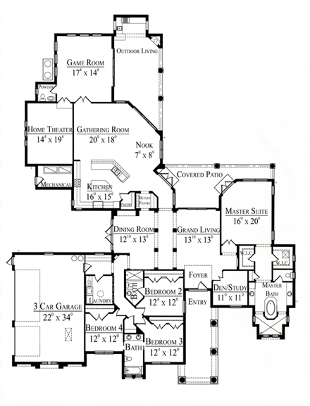 House Plan 74228 First Level Plan