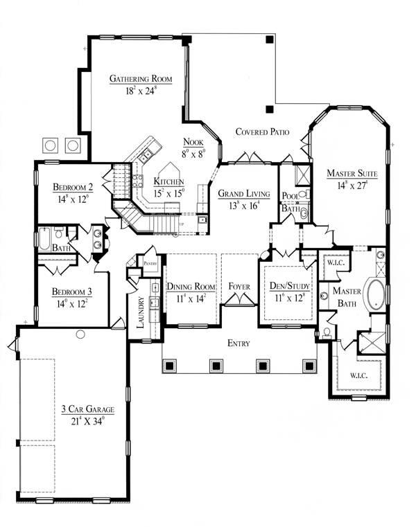 Mediterranean Southwest Level One of Plan 74231