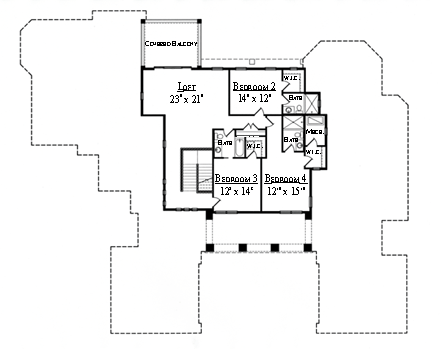 House Plan 74243 Second Level Plan