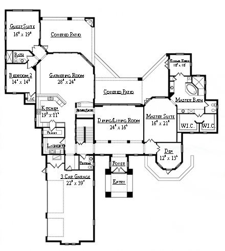 House Plan 74246 First Level Plan