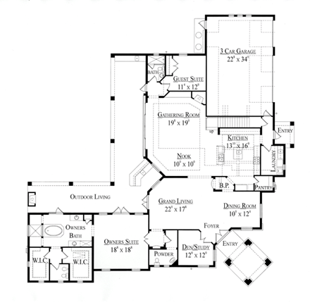 House Plan 74250 First Level Plan