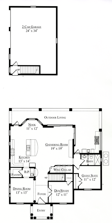 House Plan 74252 First Level Plan