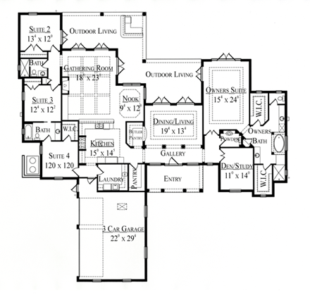 House Plan 74253 First Level Plan
