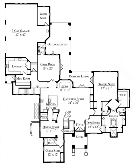 House Plan 74254 First Level Plan