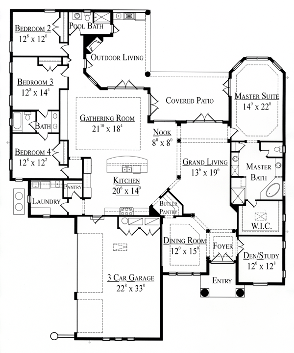 Mediterranean Level One of Plan 74265