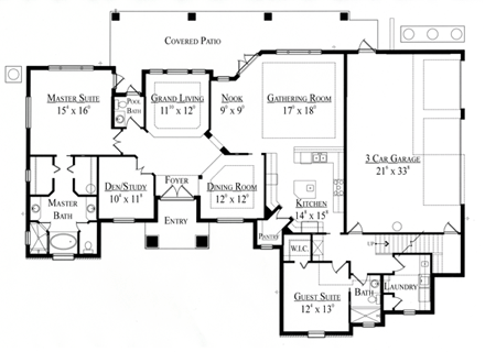 House Plan 74266 First Level Plan