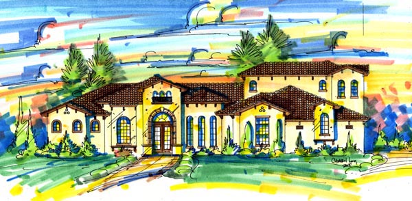 Plan 74267 | Mediterranean Style with 3 Bed, 5 Bath, 3 Car Garage