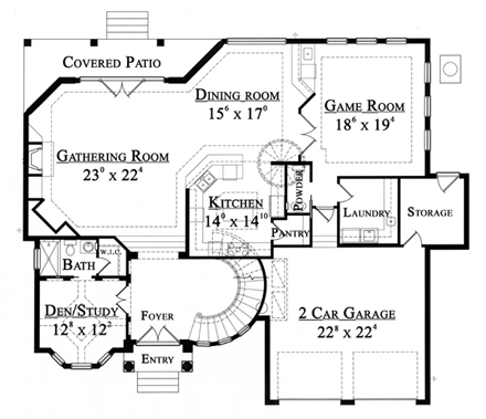House Plan 74278 First Level Plan