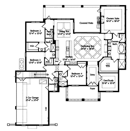 House Plan 74289 First Level Plan