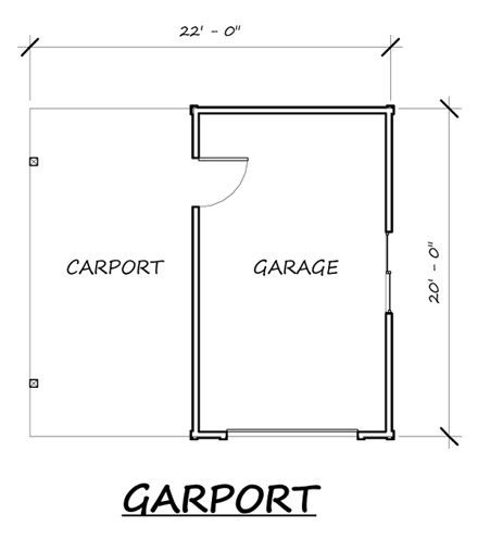 Garage Plan 74301 - 2 Car Garage First Level Plan