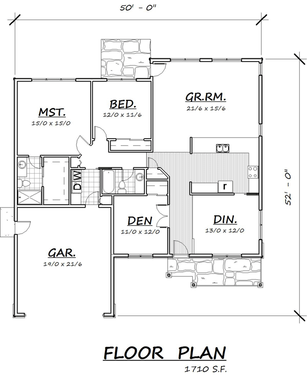 Country Craftsman Traditional Level One of Plan 74305