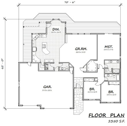 House Plan 74311 First Level Plan