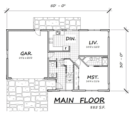 House Plan 74314 First Level Plan