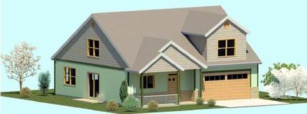 Cape Cod Coastal Country Craftsman Farmhouse Traditional Elevation of Plan 74325