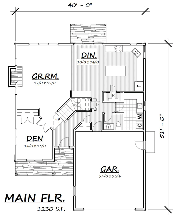 Coastal Country Craftsman Traditional Level One of Plan 74326