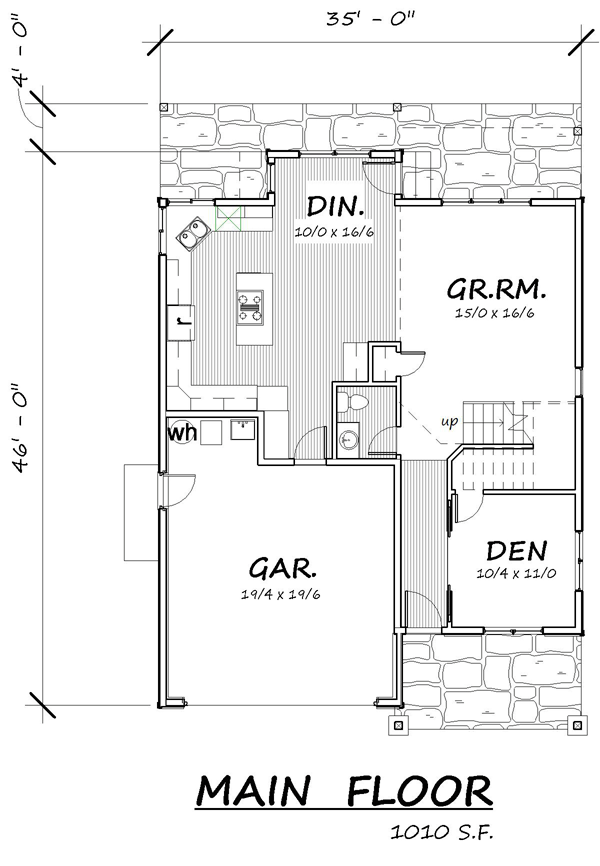 Country Craftsman Traditional Level One of Plan 74329