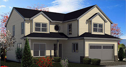 Country Farmhouse Traditional Elevation of Plan 74332