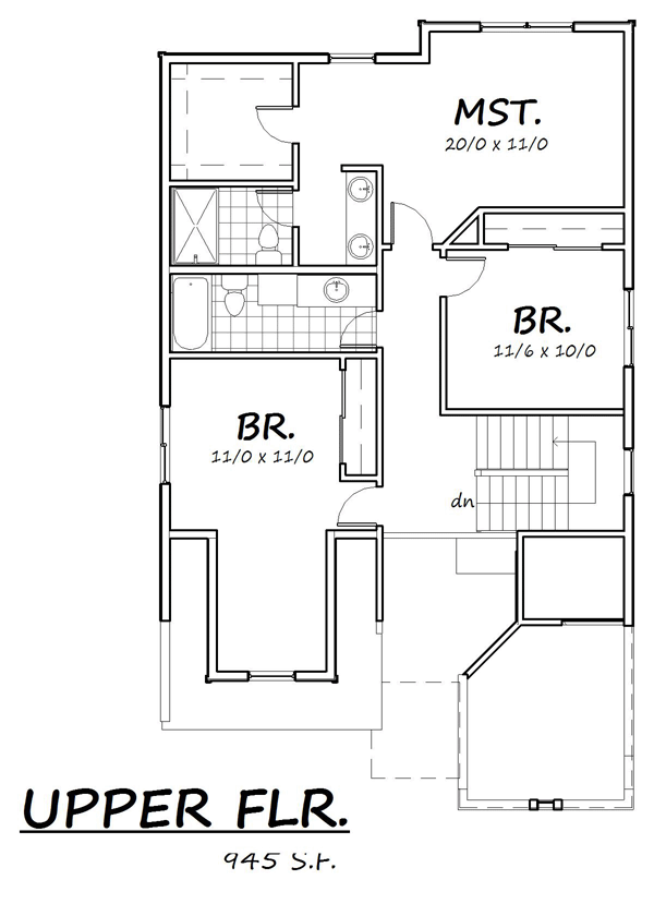 Coastal Country Craftsman Level Two of Plan 74334