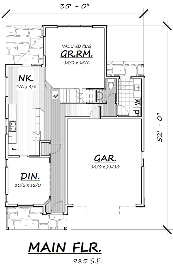 Country Farmhouse Traditional Level One of Plan 74335