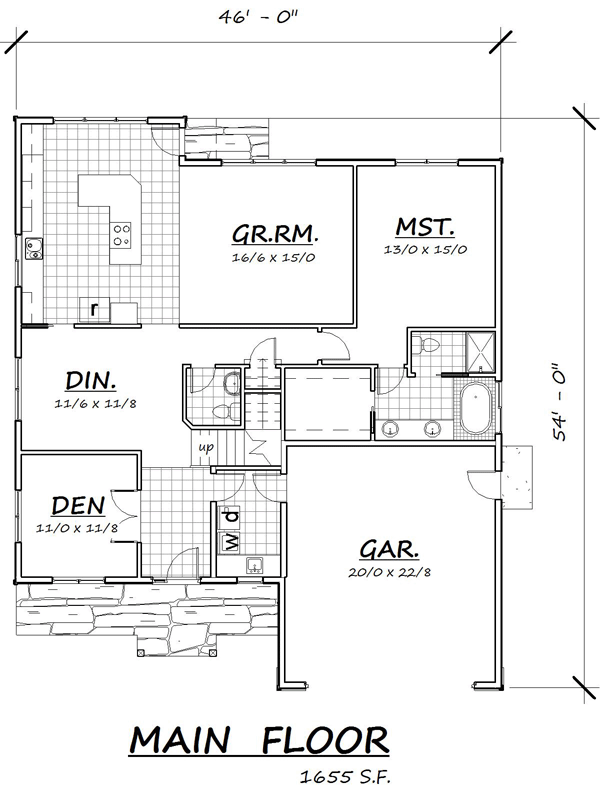 Coastal Country Craftsman Level One of Plan 74338