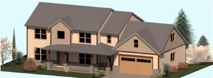 Colonial Country Farmhouse Traditional Elevation of Plan 74342