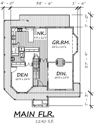 Country Farmhouse Level One of Plan 74345