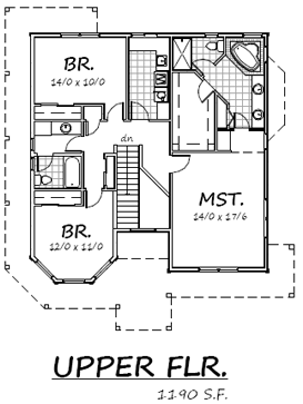 Country Farmhouse Level Two of Plan 74345