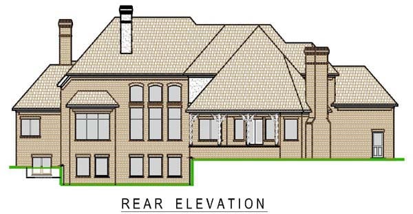 European Rear Elevation of Plan 74400