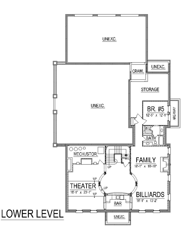 Southern Lower Level of Plan 74414