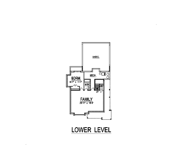 Craftsman Lower Level of Plan 74422