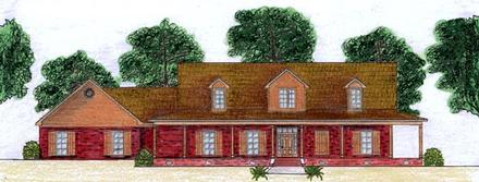 Country Farmhouse Elevation of Plan 74613