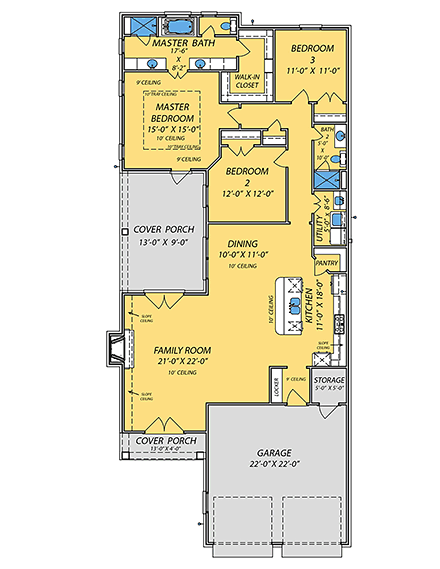 House Plan 74634 First Level Plan