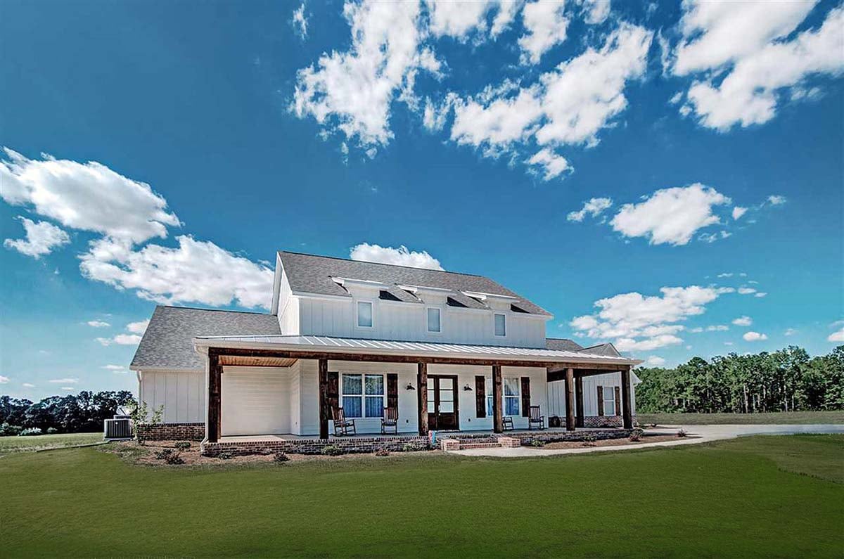 Country, Farmhouse, French Country House Plan 74635 with 5 Beds, 4 Baths, 3 Car Garage Elevation