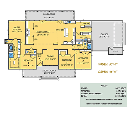 House Plan 74637 First Level Plan