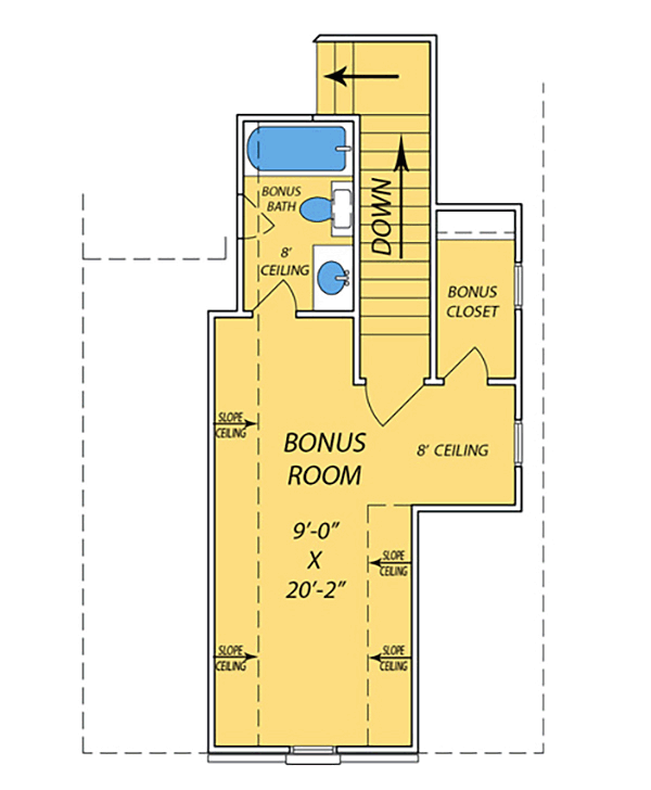 French Country Traditional Level Two of Plan 74643