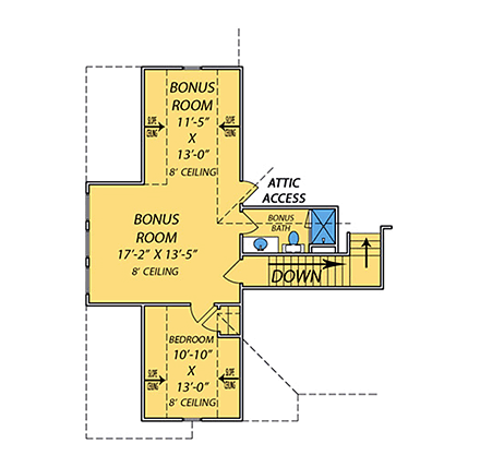 House Plan 74650 Second Level Plan